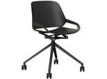 Aeris Besucherstuhl , Schwarz , Metall, Kunststoff , Rollen, Sternfuß , 50x72x52 cm , Fsc, Made in Germany , Typenauswahl, Wippfunktion, Sitzfläche 360° drehbar , Büromöbel, Bürostühle, Besucherstühle