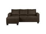Mid.you Ecksofa , Dunkelbraun , Textil , Erle , Hartholz , Füllung: Schaumstoffflocken , Ottomane links, L-Form , 200x144 cm , Made in Eu , Rücken echt, Armteil links, Armteil rechts , Wohnzimmer, Sofas & Couches, Wohnlandschaften, Ecksofas
