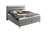 Schöner Wohnen Boxspringbett , Hellgrau , Textil , H3 + H4 , 7-Zonen , 160x200 cm , Reach , gepolstertes Kopfteil, Stoffauswahl, Topper durchgehend, Partnermatratze mit durchgehendem Bezug , Schlafzimmer, Betten, Boxspringbetten