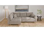Ecksofa HOME AFFAIRE "CHARRE L-Form mit Ottomane, Maße B/T/H: 231/161/81 cm", beige (creme), B:231cm H:81cm T:161cm, 100% Polyester, Sofas, Ecksofa, feine Steppung, lose Rücken- und Zierkissen, auch in Cord und Bouclé