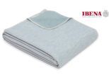 Wohndecke IBENA "Wohndecke Lausanne", blau (lagune), B:140cm L:200cm, Baumwolle, Wohndecken, Wohndecke, in schlichtem Melange-Look