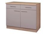 Unterschrank WIHO KÜCHEN "Montana", braun (front und korpus: trüffel, arbeitsplatte: sonoma eiche), B:100cm H:85cm T:60cm, Schränke, Unterschrank, 100 cm breit