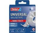 tesa® Universal doppelseitiges Tape Nano Power, bis 5 kg/m, 3m x 30mm, hochtransparent