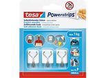 tesa® Powerstrips Klebehaken, selbstklebend, weiss, ablösbar & wiederverwendbar, Tragkraft bis 1,0 kg, 3 Stück