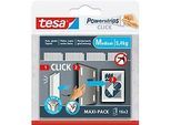 tesa® Powerstrips CLICK MEDIUM, 5,4 kg, 16 x 2 Streifen Multipack, selbstklebend, für Wandbefestigung