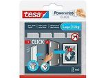 tesa® Powerstrips CLICK LARGE, 7,2 kg, 4 x 2 Streifen, selbstklebend, für flache Wanddeko