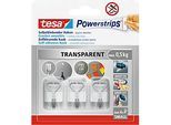 tesa® Powerstrips Klebehaken, selbstklebend, weiss, ablösbar & wiederverwendbar, Tragkraft bis 0,5 kg, 3 Stück