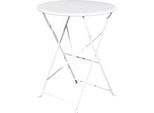 Outdoor-Klapptisch meet by Paperflow EDEN, rund, Ø 600 x H 730 mm, Stahl verzinkt, weiss-weiss