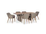 vidaXL 7-tlg. Garten-Essgruppe mit Auflagen Poly Rattan