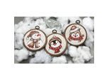 Miniatur-Stickbilder "Winterfiguren", Ø 10 cm, 3er-Set
