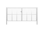 vidaXL Gartentor Verzinkter Stahl 415 x 225 cm Silbern