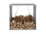 vidaXL Brennholzlager Verzinkter Stahl 163 x 83 x 154 cm Grau