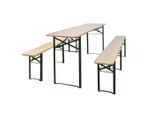 vidaXL Biertisch mit 2 Bänken Klappbar 220 cm Tannenholz