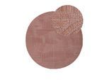 Teppich CARPETFINE "Holly 4 - Soft Touch Microfaser Teppich", rosa, H:12mm Ø:200cm, Obermaterial: 100% Polyester, Teppiche, Teppich, Boho Scandi, weiche dichte getuftete Hoch-Tief-Struktur, Wohnzimmer
