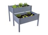 NYVI Hochbeet NYVIGreen mit 2 Abteilungen Grau - Gartenbeet mit Unkrautvlies