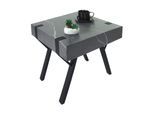 Beistelltisch MCW-L54, Kaffeetisch Nachttisch Loungetisch Couchtisch, Eisen MDF 50x55x50cm ~ Marmor-Optik grau