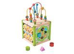 EVEREARTH Motorik Würfel Schleife Sortier Spiel Steck Box Lern Spielzeug Holz