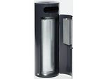 Abfallsammler VAR KS 90, rund, Volumen 90 l, mit innenliegendem Ascher, abschliessbar, selbstlöschend, mit Inneneimer, Stahlblech, anthrazit