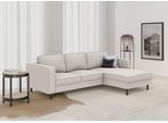 Ecksofa TRENDMANUFAKTUR "Watkins, Couch wahlweise mit Schlaffunktion & Bettkasten, auch in Cord", grau (sandgrau), B:232cm H:81cm T:161cm, 100% Polyester, Sofas, Recamiere beidseitig montierbar, Sofa in L-Form, Breite 232 cm
