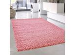 Hochflor-Teppich CARPET CITY "Pastell Shaggy300" Gr. 8, pink, B:300cm H:30mm L:400cm, Kunstfaser, Teppiche, Shaggy Hochflor Teppich, Uni Farben, Weich