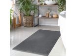 Carpet City Badematte »Topia Mats, Badteppich uni«, rutschhemmend beschichtet, strapazierfähig, Hochflor, Kaninchen Haptik, Polyester, Badezimmerteppich, waschbar