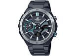 Smartwatch CASIO EDIFICE, schwarz (schwarz, türkis), Smartwatches, Armbanduhr, Quarzuhr, Herrenuhr, Edelstahlarmband, Bluetooth
