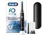 Elektrische Zahnbürste ORAL-B "iO 6", schwarz (schwarz lava), ElektrozahnbürstenB:3cm H:25cm T:3cm, mit Magnet-Technologie, Display, 5 Putzmodi, Reiseetui, B:3cm H:25cm T:3cm