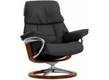 Relaxsessel STRESSLESS "Ruby", schwarz (schwarz paloma), B:76cm H:100cm T:75cm, Leder PALOMA: durchgefärbtes Semianilin-Möbelleder;Leder BATICK: durchgefärbtes und genarbtes Möbelleder, Sessel, Relaxsessel, mit Signature Base, Größe S, Gestell Eiche, Wenge, Braun & Schwarz