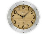Funkwanduhr AMS, silber (silberfarben, silberfarben), Wanduhren, Ø 31cm, Quarzuhr, Wanduhr, Made in Germany, Wohnzimmer, Küche, Arbeitszimmer