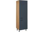 Nobilia Geschirrschrank , Blau, Eichefarben , Metall , 5 Fächer , einzeln stellbar, nur wie online abgebildet bestellbar , 60x216.6x58 cm , Blauer Engel, Pefc, Goldenes M, Made in Germany, DGM-Klimapakt , Küchen, Küchenmöbel, Küchenschränke, Geräteumbauschränke