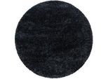Hochflorteppich Brilliant Schwarz Ø ca. 200cm