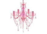 vidaXL Kronleuchter 5 Glühbirnen Rosa
