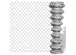 vidaXL Maschendrahtzaun Verzinkter Stahl 25x0,8 m Silbern