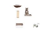 Rohrschneider Katzen Kletterwand 4-er Set mit Gratis-Spielballset