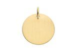 Anhänger mit Gravur ADELIA´S "Damen 585 Gold Gravurplatte Anhänger Ø 14 mm", gold, Schmuckanhänger, Damen, Gold, für Damen