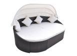 vidaXL Outdoor-Loungebett mit Dach Poly Rattan Braun