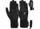 Skihandschuhe REUSCH "Baffin TOUCH-TECTM", Damen, Gr. 9, silber (schwarz, silberfarben), 93% Polyester, 6% Polyamid, 1% Elasthan, mehrfarbig, klassisch, Handschuhe, mit praktischer Touchscreen-Funktion