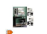 Vicco Schminktisch Lara Schwarz Hochglanz 120 cm mit LED-Spiegel und Hocker