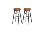 Barhocker VASAGLE "2 Stück 51.6 x 76.2 cm", braun (braun, schwarz), B:51,6cm H:76,2cm T:51,6cm, Hocker, Barhocker