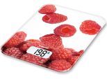 BEURER Küchenwaage »KS 19, mit Beerenmotiv, Tragkraft bis 5 kg, mit Tara-Zuwiegefunktion«, Leicht zu reinigende Glasoberfläche, Sensortastenbedienung