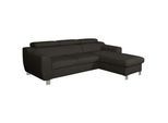 Livetastic Ecksofa , Dunkelbraun , Textil, Leder , Echtleder , Rindleder , L-Form , 242x176 cm , Made in Eu , Bettkasten erhältlich, Lederauswahl, Bettfunktion erhältlich, Rücken echt , Wohnzimmer, Sofas & Couches, Wohnlandschaften, Ecksofas