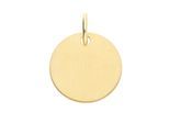 Anhänger mit Gravur ADELIA´S "Damen 585 Gold Gravurplatte Anhänger Ø 12 mm", gold, Schmuckanhänger, Damen, Gold, für Damen