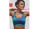 Sport-BH LASCANA ACTIVE, Damen, Gr. 80, Cup C, bunt (grün, bunt), Microtouch, Obermaterial: 76% Polyamid, 24% Elasthan, BHs Sport-BH, mit integrierten Schalen im Cup
