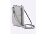 Handytasche HEINE, Damen, Gr. B/H/T: 10,5cm x 18,5cm x 3cm, silber (silberfarben), Polyurethan, unifarben, Taschen
