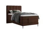 Esposa Boxspringbett , Dunkelbraun , Textil , Uni , H2 , 7-Zonen , 100x200 cm , Reach, Made in EU, FSC Mix , Matratze, gepolstertes Kopfteil, Federkernmatratze, Stoffauswahl, Matratze in verschiedenen Härtegraden erhältlich , Schlafzimmer, Betten, Boxspringbetten