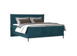 Esposa Boxspringbett , Petrol , Textil , H3 , 7-Zonen , 180x200 cm , Fsc, Reach, Made in EU, Oeko-Tex® Standard 100 , gepolstertes Kopfteil, Stoffauswahl, Topper geteilt, in verschiedenen Größen erhältlich, Matratze in verschiedenen Härtegraden erhältlich , Schlafzimmer, Betten, Boxspringbetten