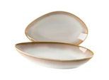 Mäser Schüsselset , Weiß, Beige , Keramik , 2-teilig , oval , 35x9.7x24 cm , Geschirr, Schalen & Schüsseln, Keramikschalen