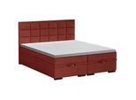 home24 Boxspringbett , Weinrot , Textil , H2 + H3 , 7-Zonen , 180x200 cm , Fsc, Reach, Made in EU, Oeko-Tex® Standard 100 , Bettkasten, Stoffauswahl, Topper durchgehend, in verschiedenen Größen erhältlich, Matratze in verschiedenen Härtegraden erhältlich, Matratze geteilt , Schlafzimmer, Betten, Boxspringbetten