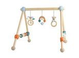 Xxxl Spielbogen , Petrol, Orange, Grün, Creme, Braun, Blau , Holz , Schima, Buche , 54x48x54 cm , Spielzeug, Babyspielzeug, Spielbögen