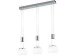 Trio Leuchten Led-Hängeleuchte , Weiß, Nickelfarben , Metall, Glas , 18x150x82 cm , Lampen & Leuchten, Innenbeleuchtung, Hängeleuchten, Pendelleuchten